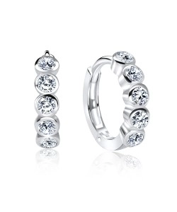 CZ Silver Huggies Earring HO-1605